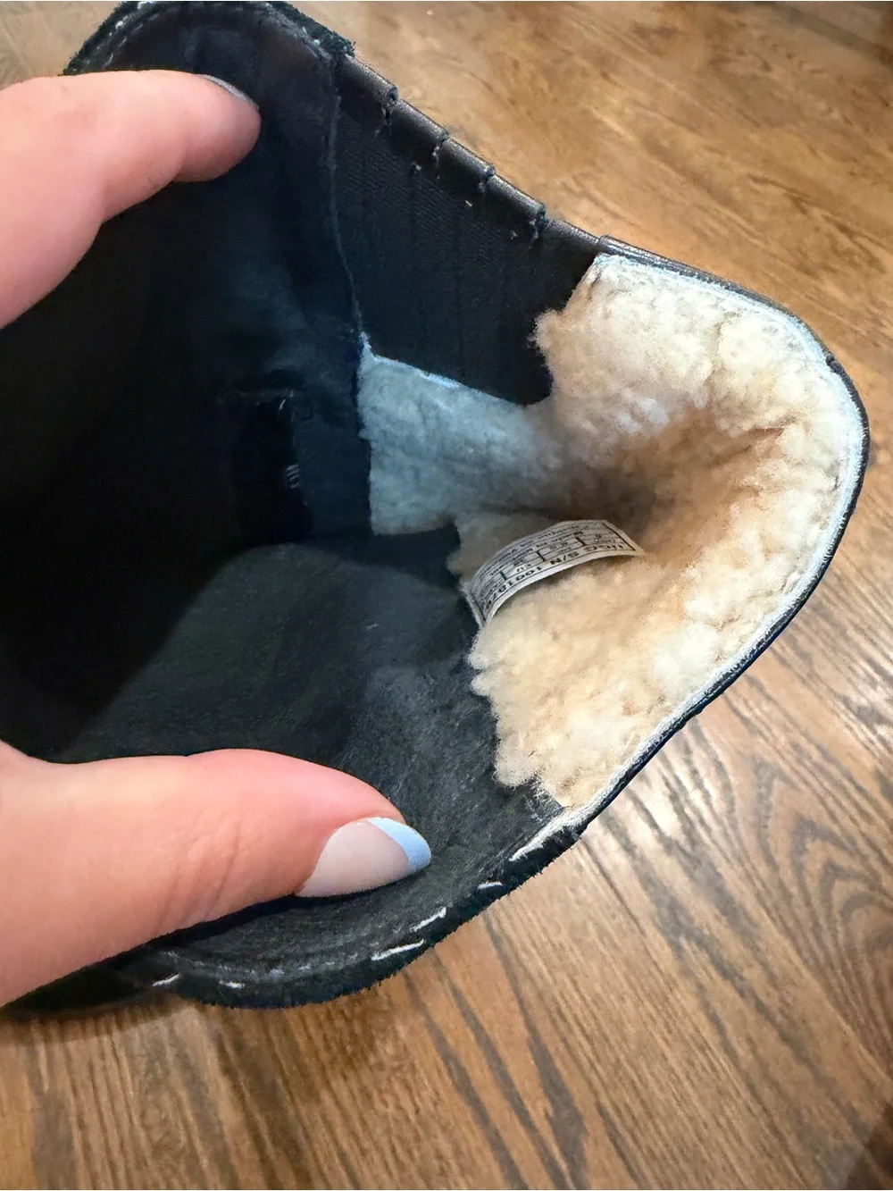 UGG Cydnee Black Suede Leather Buckle Shearling Lined Riding Campus Boots